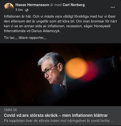 Klättrande Inflation & Covidfruktande VD:ar
