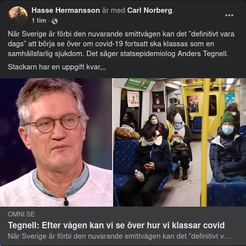 Tegnell & Covidiotiklassning