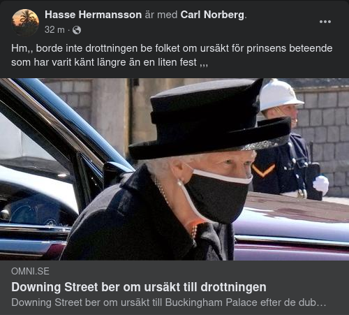 Downing Street Ursäktar Sig Till Drottningen