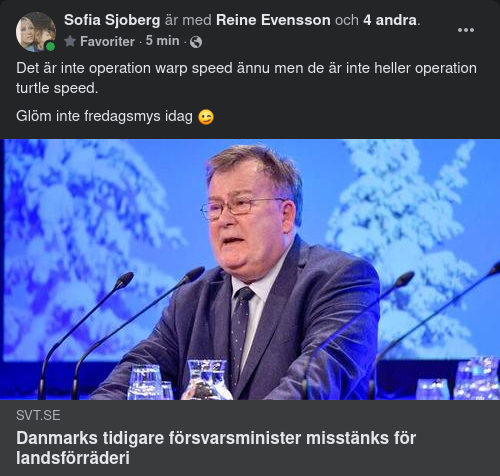 Tidigare Dansk Utrikesminister Landsförräderimisstänkt