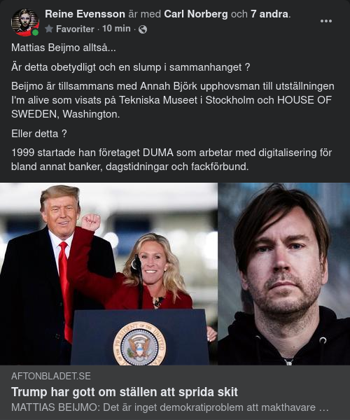 Beijmo Skriver Skit Om Trumps Skit