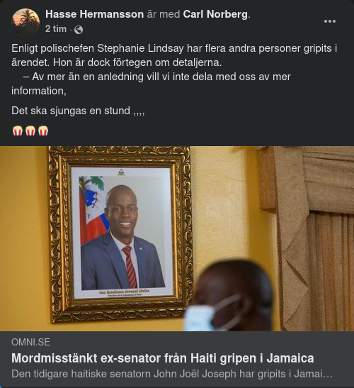 Mordmisstänkt Haitisk Ex-Senator Gripen