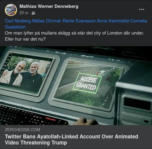 Twitterbannat Ayatollahkopplat Konto