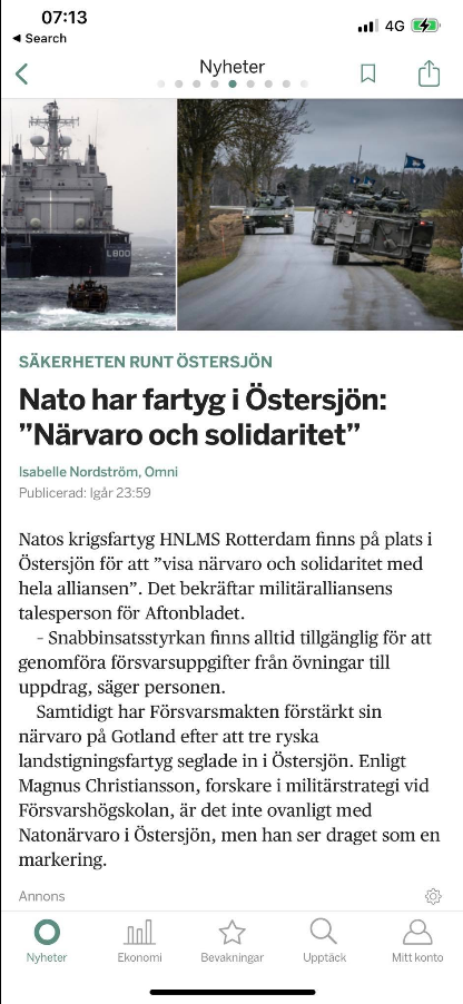 Solidarisk NATO-Närvaro I Östersjön