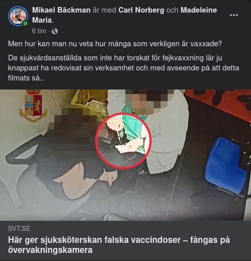 Fejkvaxxande Sjuksköterska