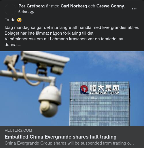Handelsstopp För Evergrandes Aktier