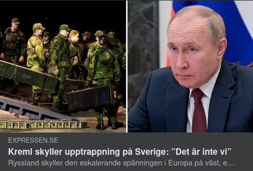 Ryssland Beskyller Sverige För Upptrappning