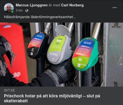 Miljövänlig Bränsleprischock Hotar