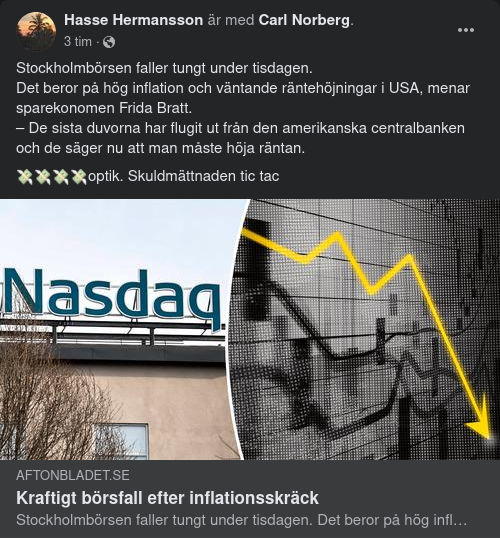 Inflationsskräck & Börsfall