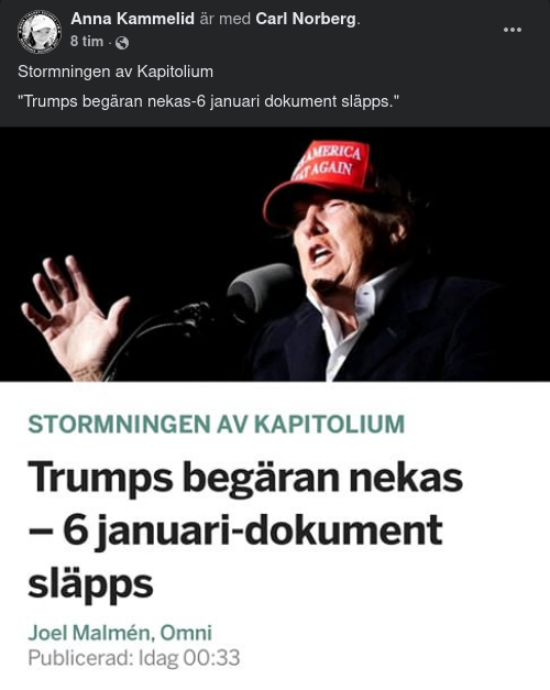 Avslag För Trump - 6 Januaridokument Släpps