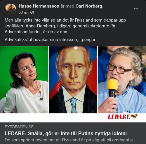 Expressen Leder Om Putins Nyttiga Idiot
