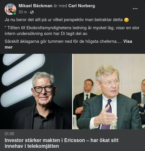 Investor Maktstärker I Ericsson
