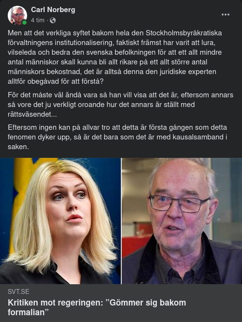 Formaliagömmande Regering & Obegåvad Juridisk Expert