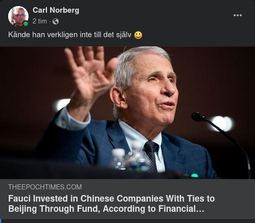 Faucis Kinesiska Investeringar