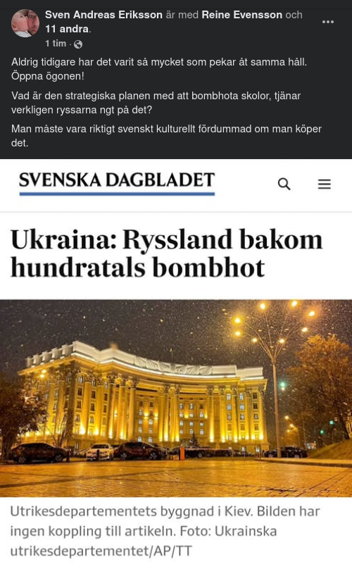 Bombhotsbeskyllande Ukraina