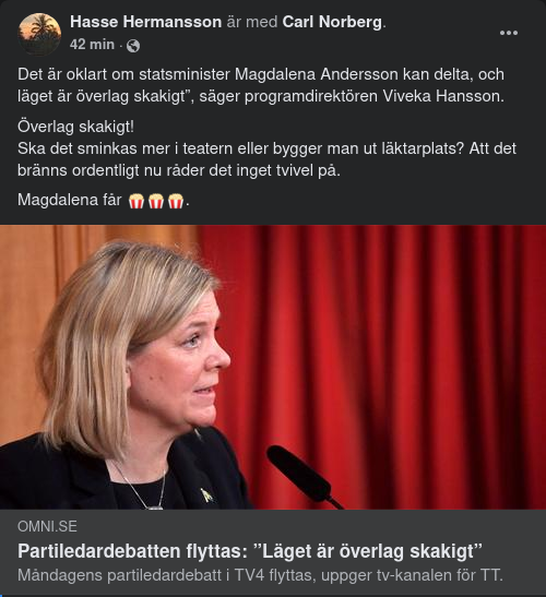 Framflyttad Partiledardebatt