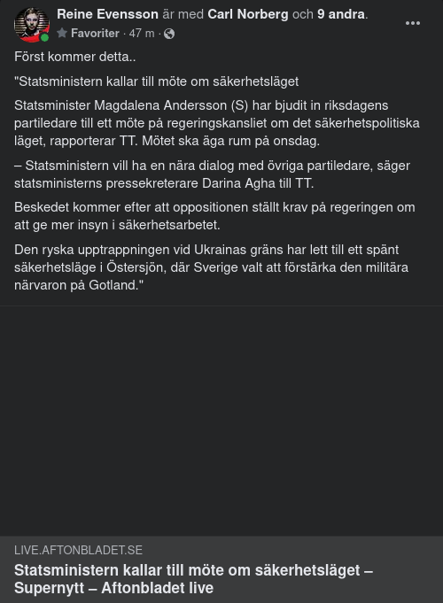 Statsministern Kallar Till Säkerhetslägemöte & Inställd Partiledardebatt