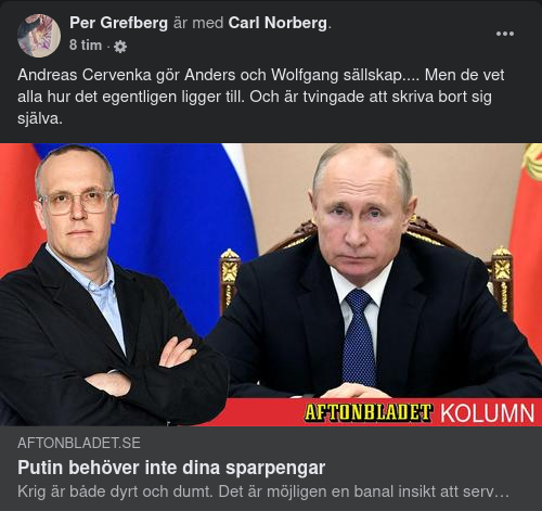 Cervenka Förklarar Putins Penningsituation