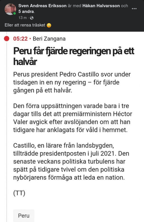 Peruanskt Träskdränering