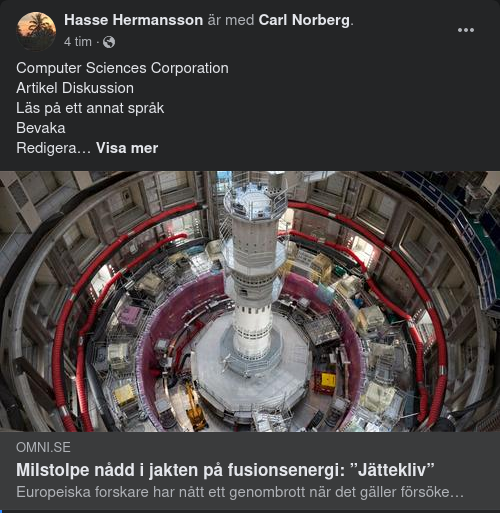 Fusionsenergimilstolpe