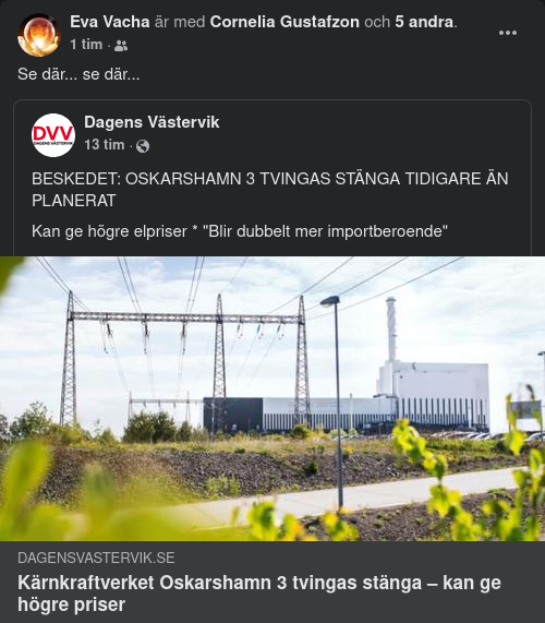 Oskarshamnsstängning & Elpris