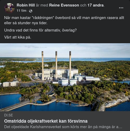 Försvinnande Oljekraftverk