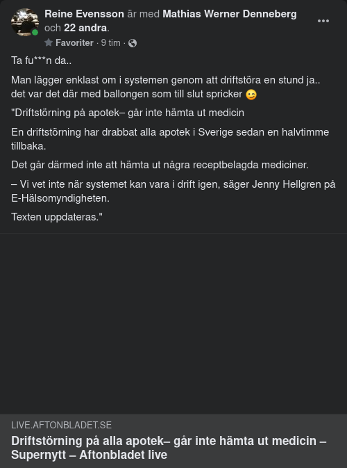 Driftstörning Hos Apoteket