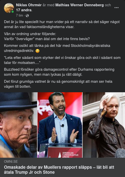 Åtalsundvikande Mueller / Otillräckliga Bevis