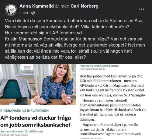 Frågeduckande Om Riksbankschefsjobb