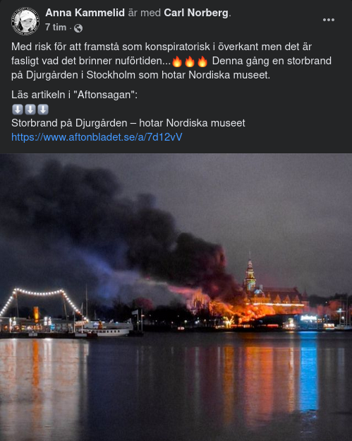 Restaurangbrand I Stockholm