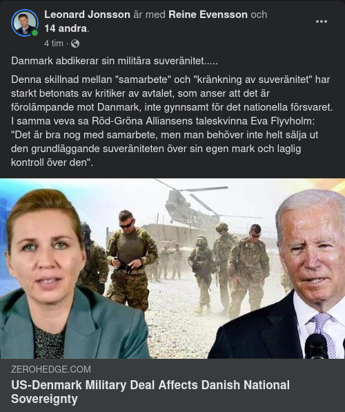 Militärstatus Mellan Danmark & USA