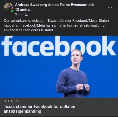 Texas Stämmer Meta För Biometrisk Informationsinsamling