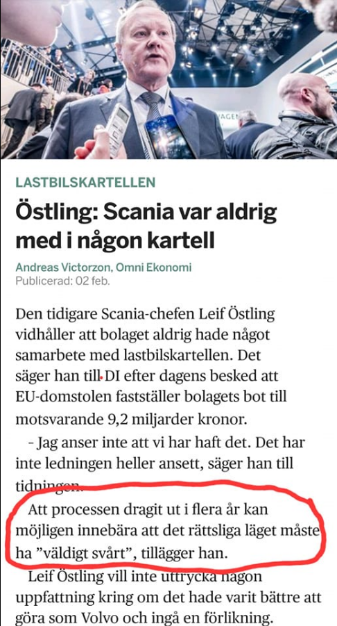 Östling Förnekar Kartelldeltagande