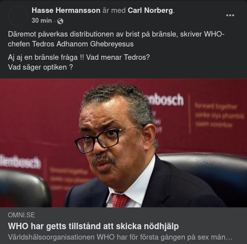 Bränslebrist För WHO