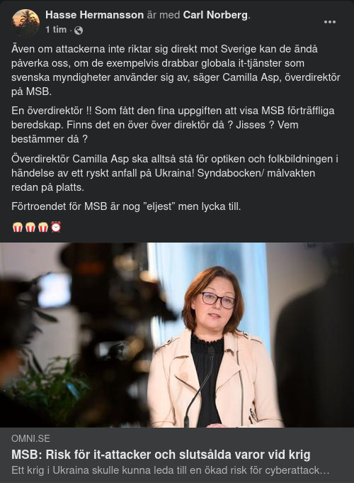 MSB:s Överdirektör Informerar