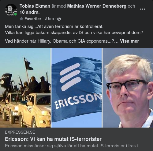 Ericsson Säger Sig Ha Kunnat Muta IS-Terrorister