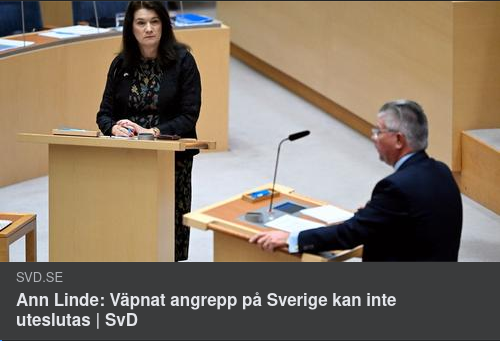 Utrikesministern Kan Inte Utesluta Väpnat Angrepp Mot Sverige