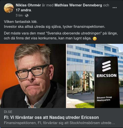 FI Förväntar Sig Att Investor Utreder Sig Själva