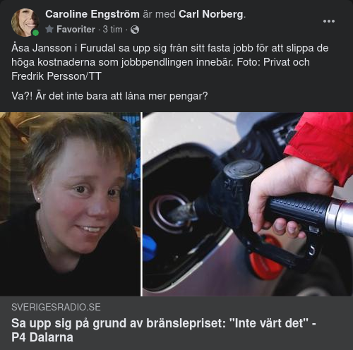 Bränslepristvingat Arbetsbyte