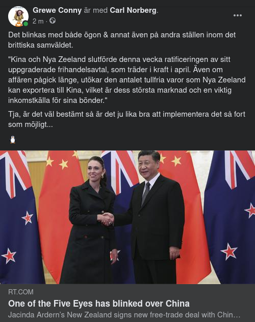 Nytt Handelsavtal Kina - Nya Zeeland