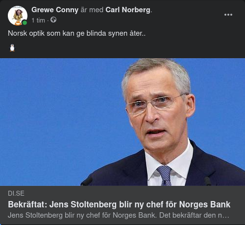 Stoltenberg Ny Chef För Norges Bank