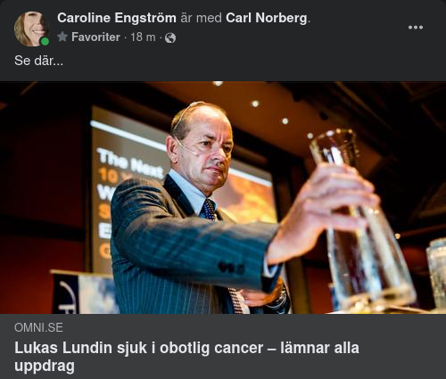Lukas Lundin Obotligt Cancersjuk