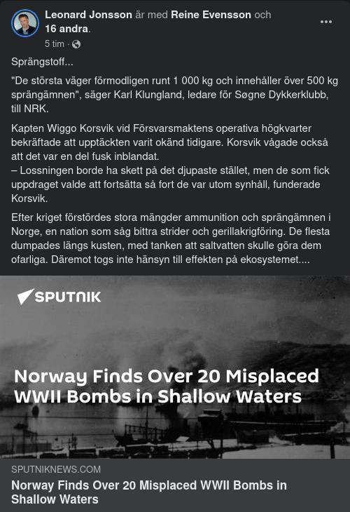 WWII-Bomber Funna Utanför Kristiansand
