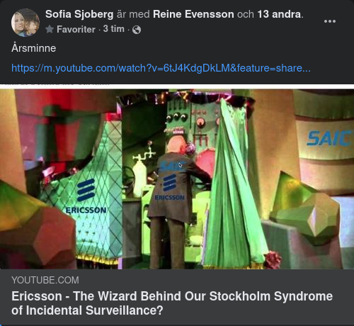 Ericsson - The Wizard Behind Our Stockholm Syndrome of Incidental Surveillance?