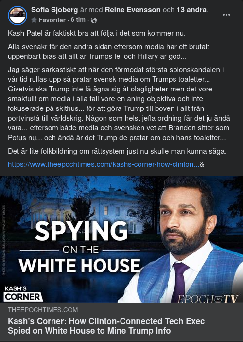 Kash Patel Om Spionerandet Mot Trumps Vita Hus