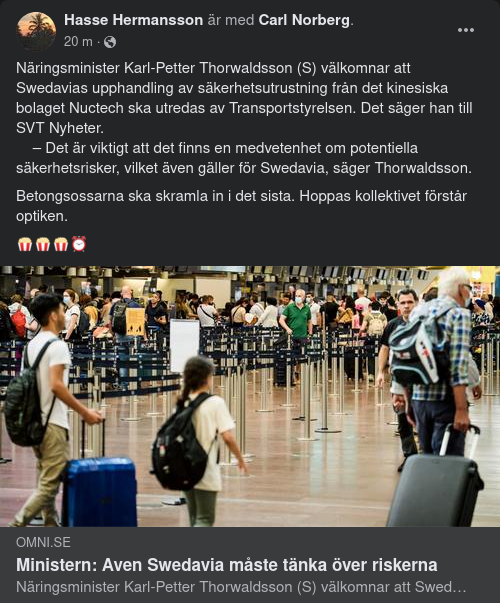 Säkerhetsutredningsvälkomnande Thorwaldsson