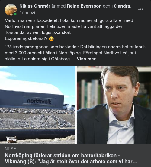 Kommunlockande Batterifabrik Till Göteborg