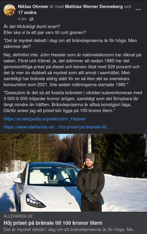 Nationalekonomiskt Grundad Bränsleprisåsikt