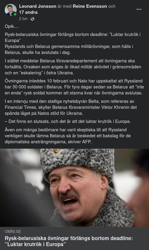 Förlängda Ryss-Belarusiska Militärövningar