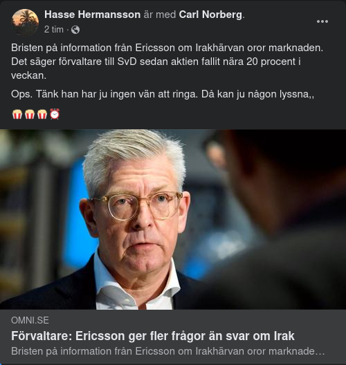 Marknadsoroande Ericsson